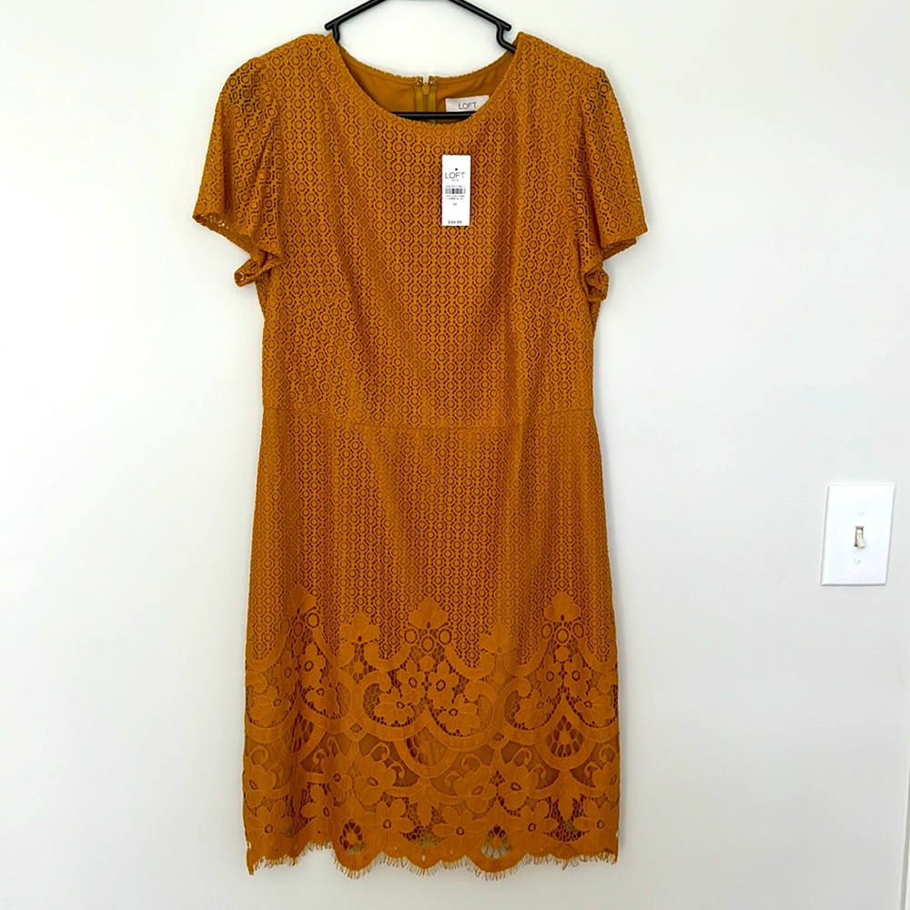 Mustard Loft Lace Dress